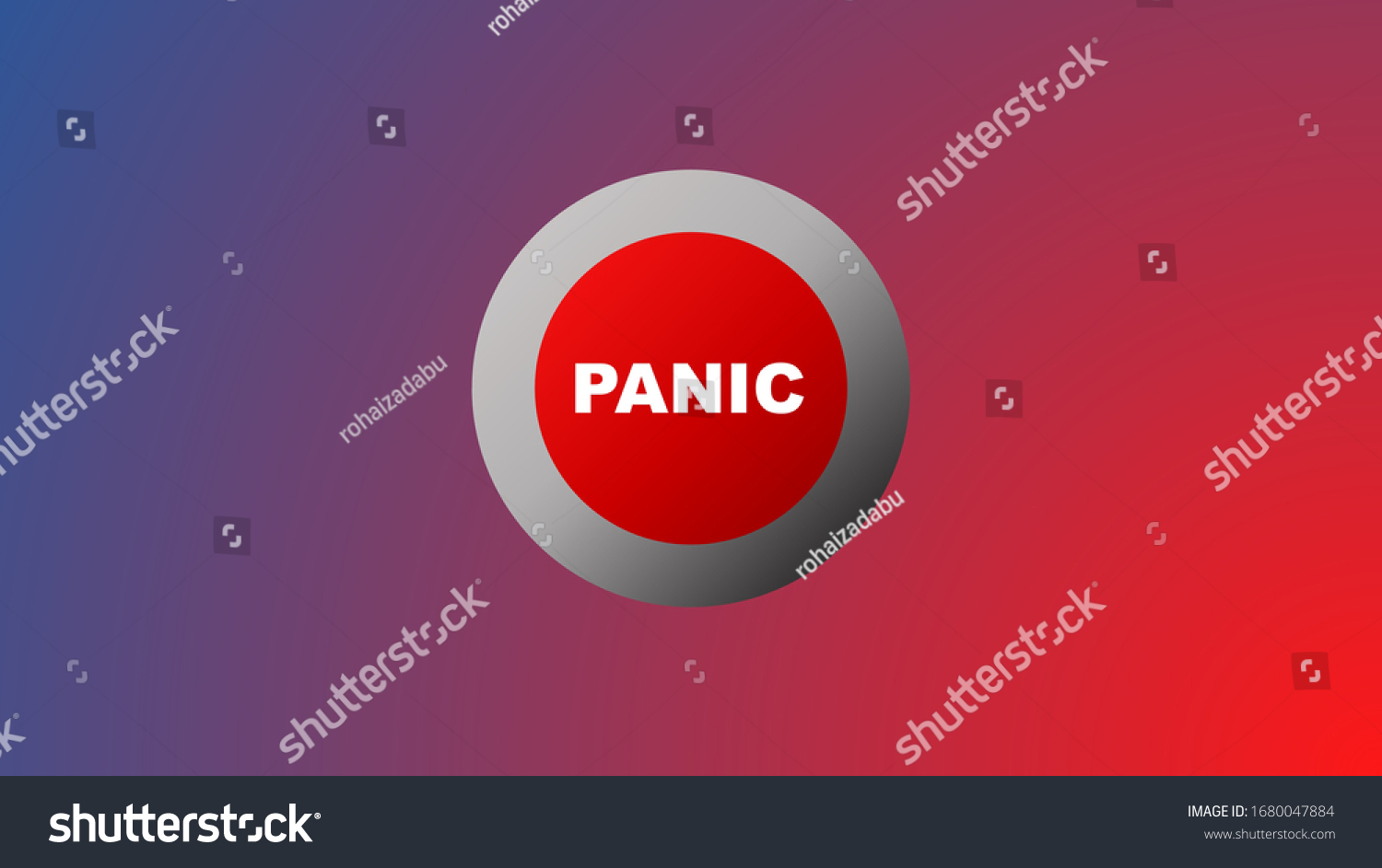 Red Panic Button Danger Hysteria Reaction Stock Illustration 1680047884