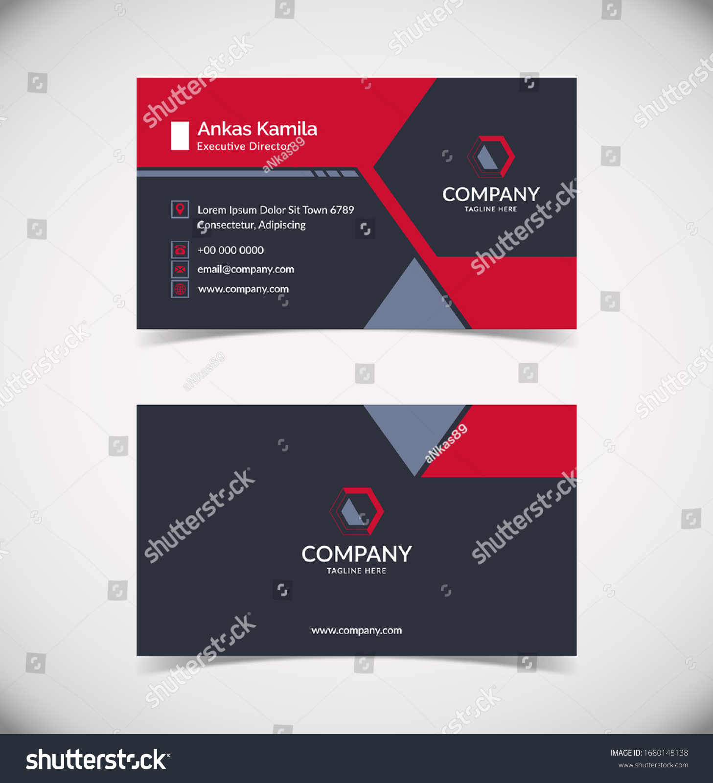 Modern Geometric Business Card Template Stock Vector Royalty Free 1680145138 Shutterstock