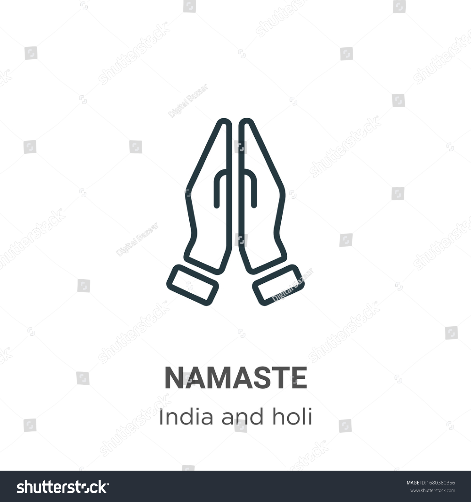 Namaste Outline Vector Icon Thin Line Stock Vector (Royalty Free ...