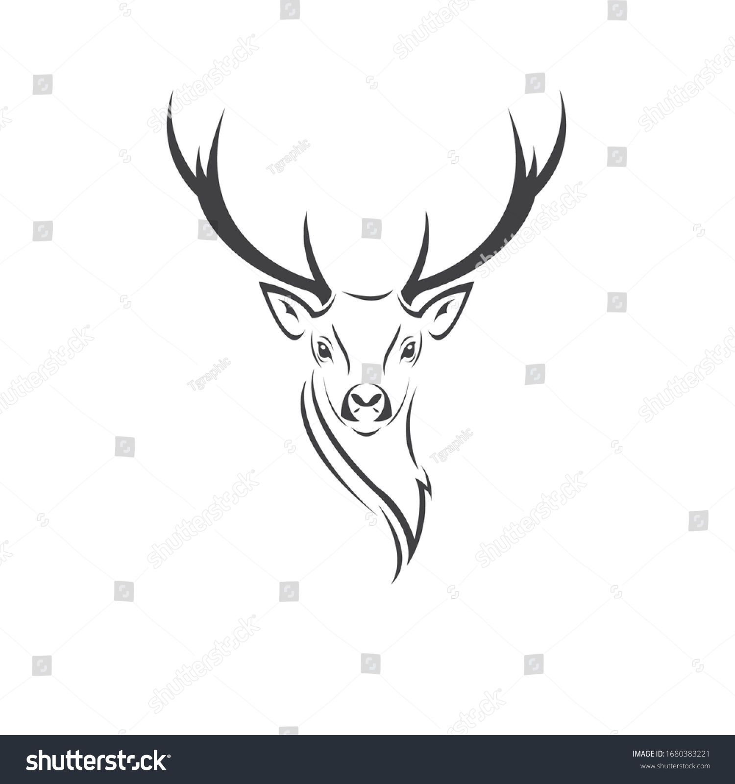 Deer Logo Design Vector Illustration On Stock Vector (royalty Free 