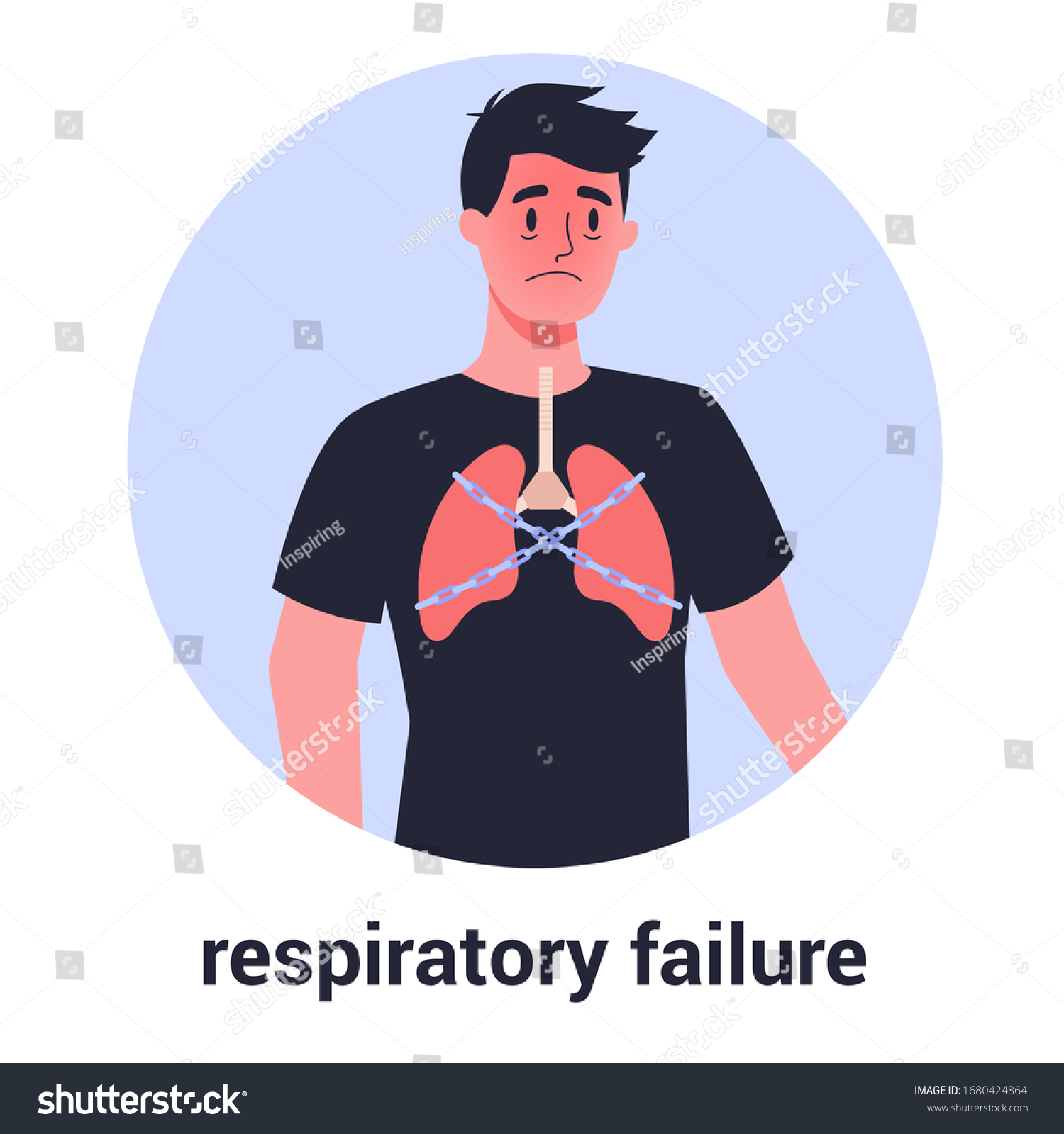 Man Respiratory Failure Virus Prevention Protection Stock Vector ...