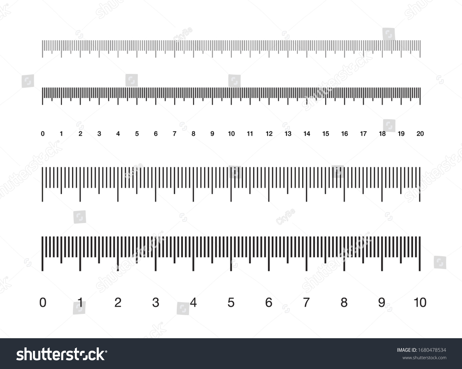 Ruler Measuring Scale Markup Rulers Vector Stock Vector (Royalty Free ...