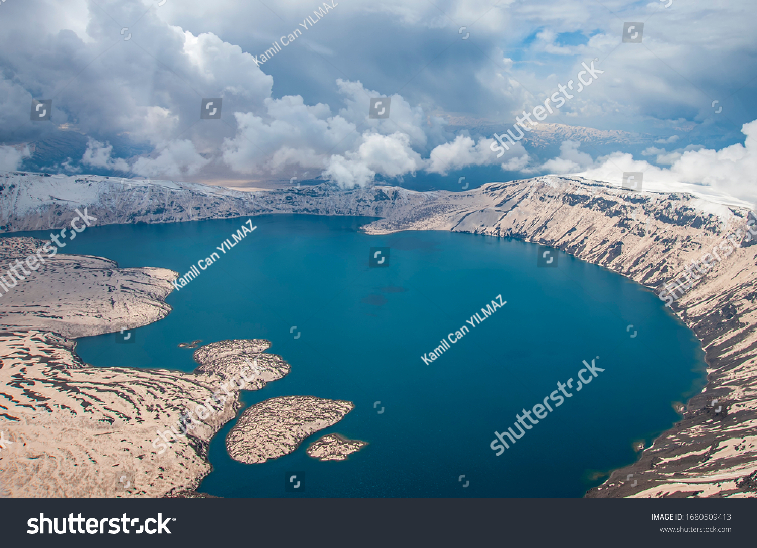 Amazing Aerial View Nemrut Crater Lake Stock Photo 1680509413 ...