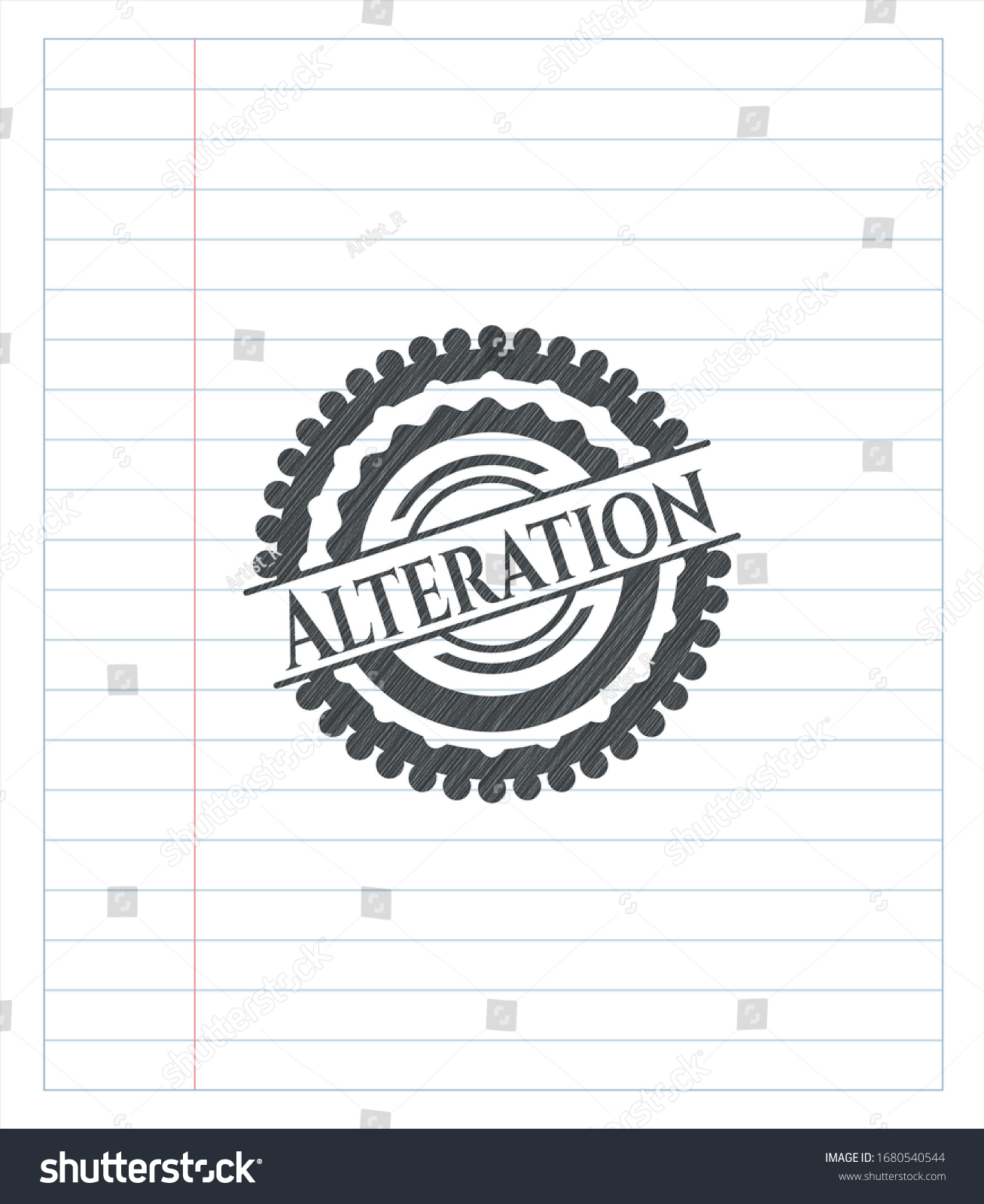 Alteration Draw Pencil Effect Vector Illustration Stock Vector (Royalty