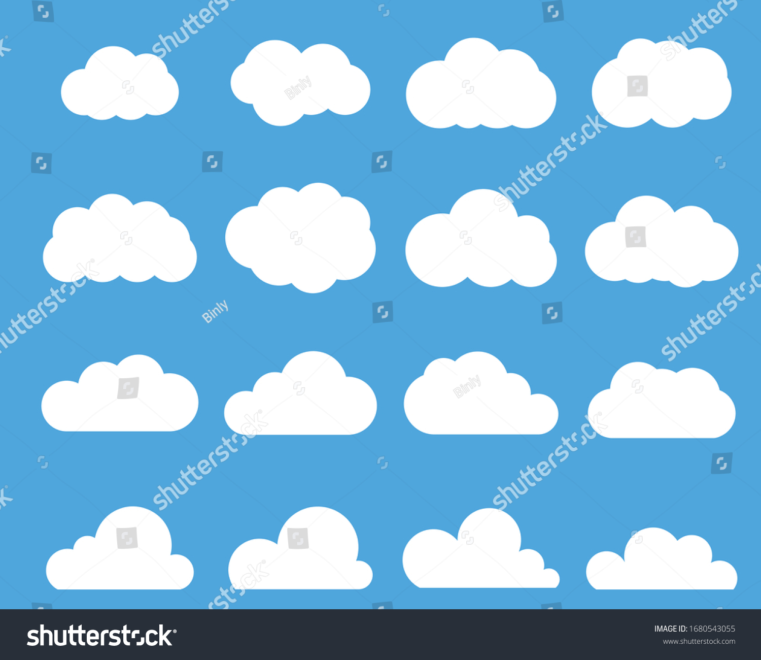 Set Cloud Icons Vector Illustration Stock Vector (Royalty Free ...