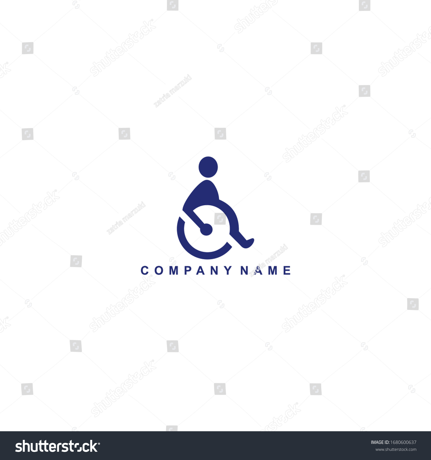 Man Hospital Wheelchair Vector Logo Design Stock Vector (Royalty Free ...