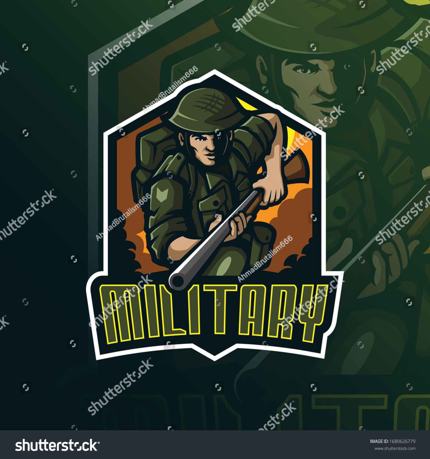 Military Mascot Logo Design Vector Modern Stock Vector (Royalty Free ...