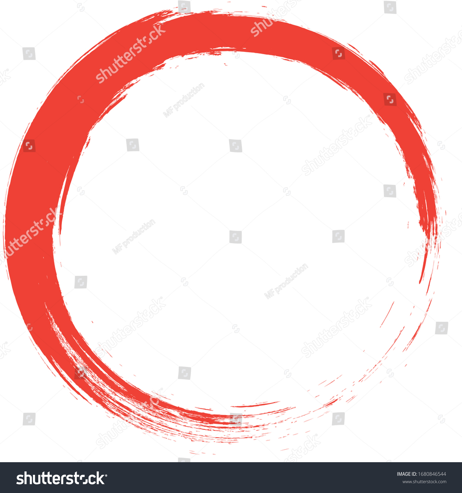 Circle Brush Stroke Vector Isolated On Stock Vector (Royalty Free ...