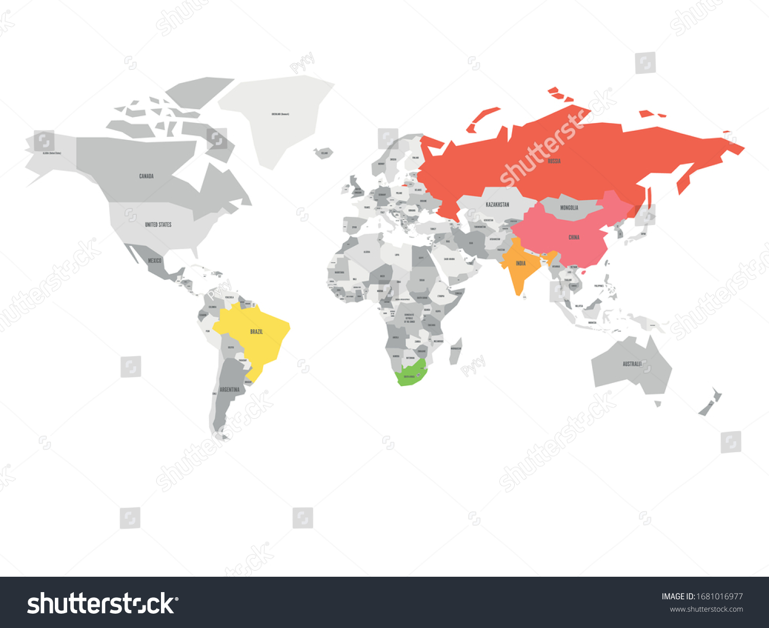 World Map Highlighted Member Countries Brics Stock Vector (Royalty Free ...