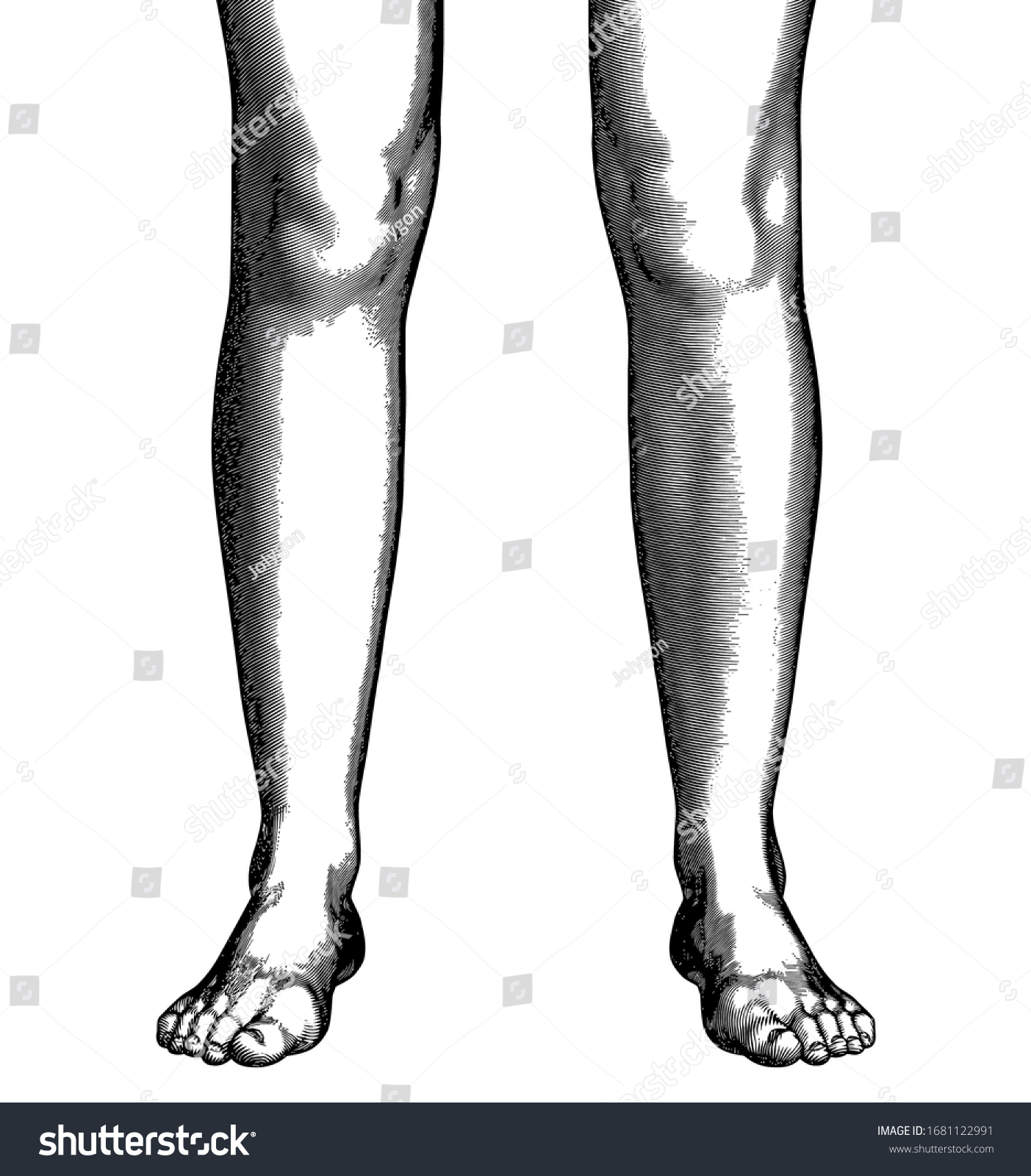 foot front view drawing