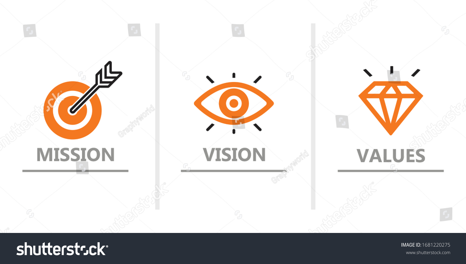 Mission Vision Values Web Icon Design Stock Vector (Royalty Free ...