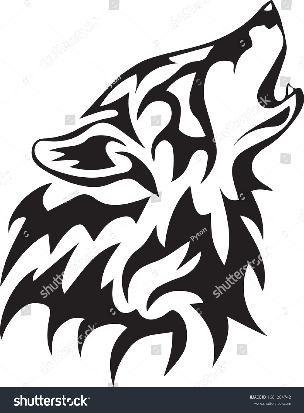 Wolf Vector Image Digital Head White Stock Vector (royalty Free 