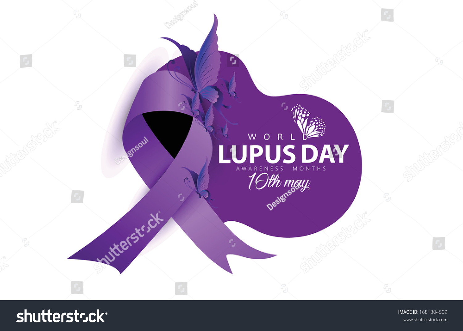 Illustration World Lupus Day Awareness Ribbon Stock Vector (Royalty ...