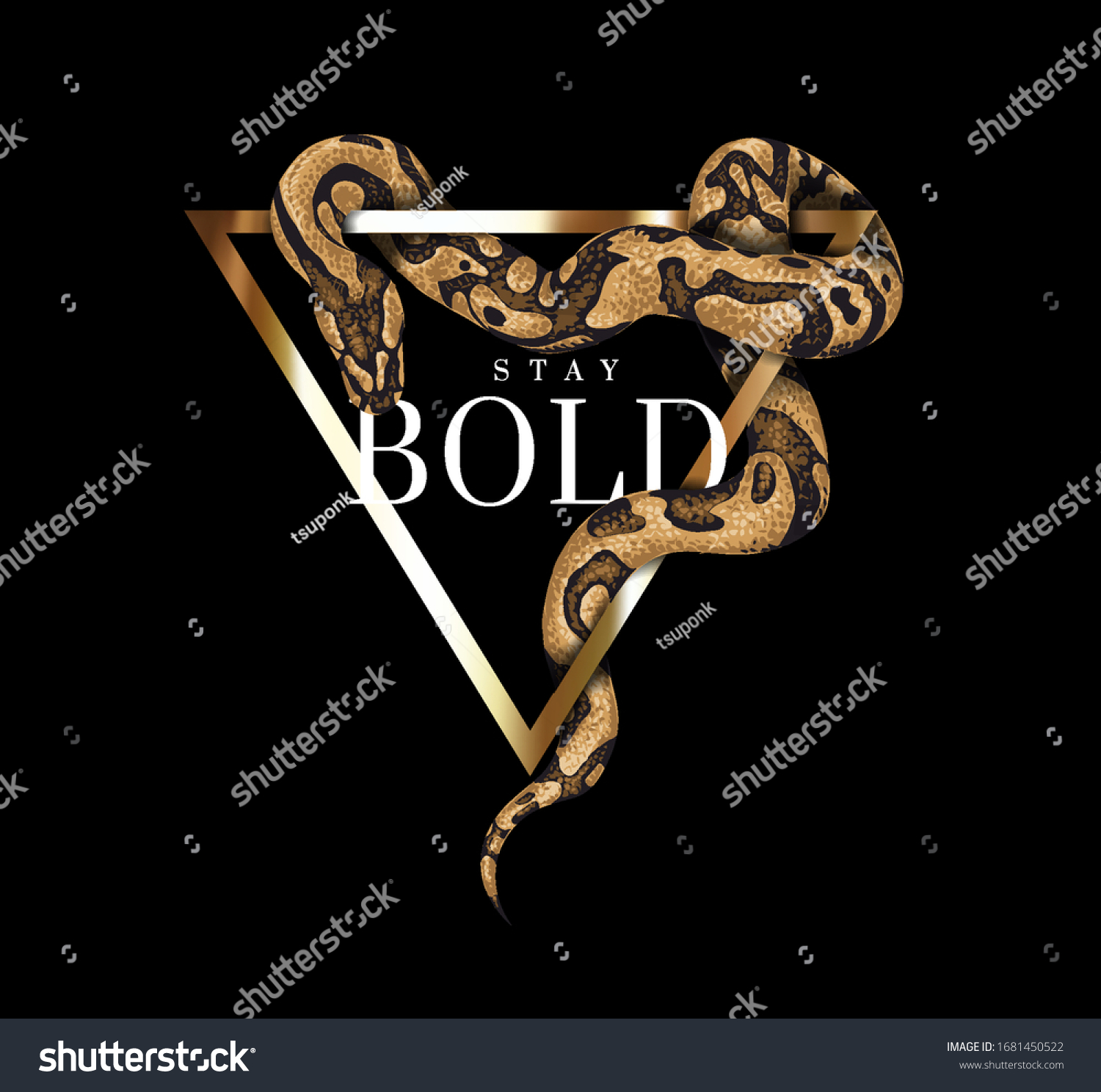 Stay Bold Slogan Python Wrapping Around Stock Vector (Royalty Free ...
