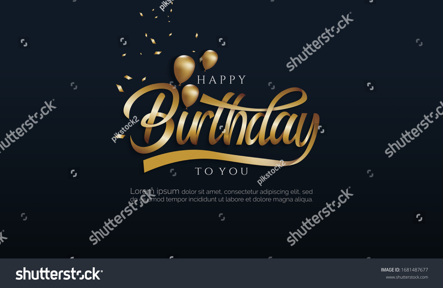 Happy Birthday Background Calligraphy Letter Balloon Stock Vector ...