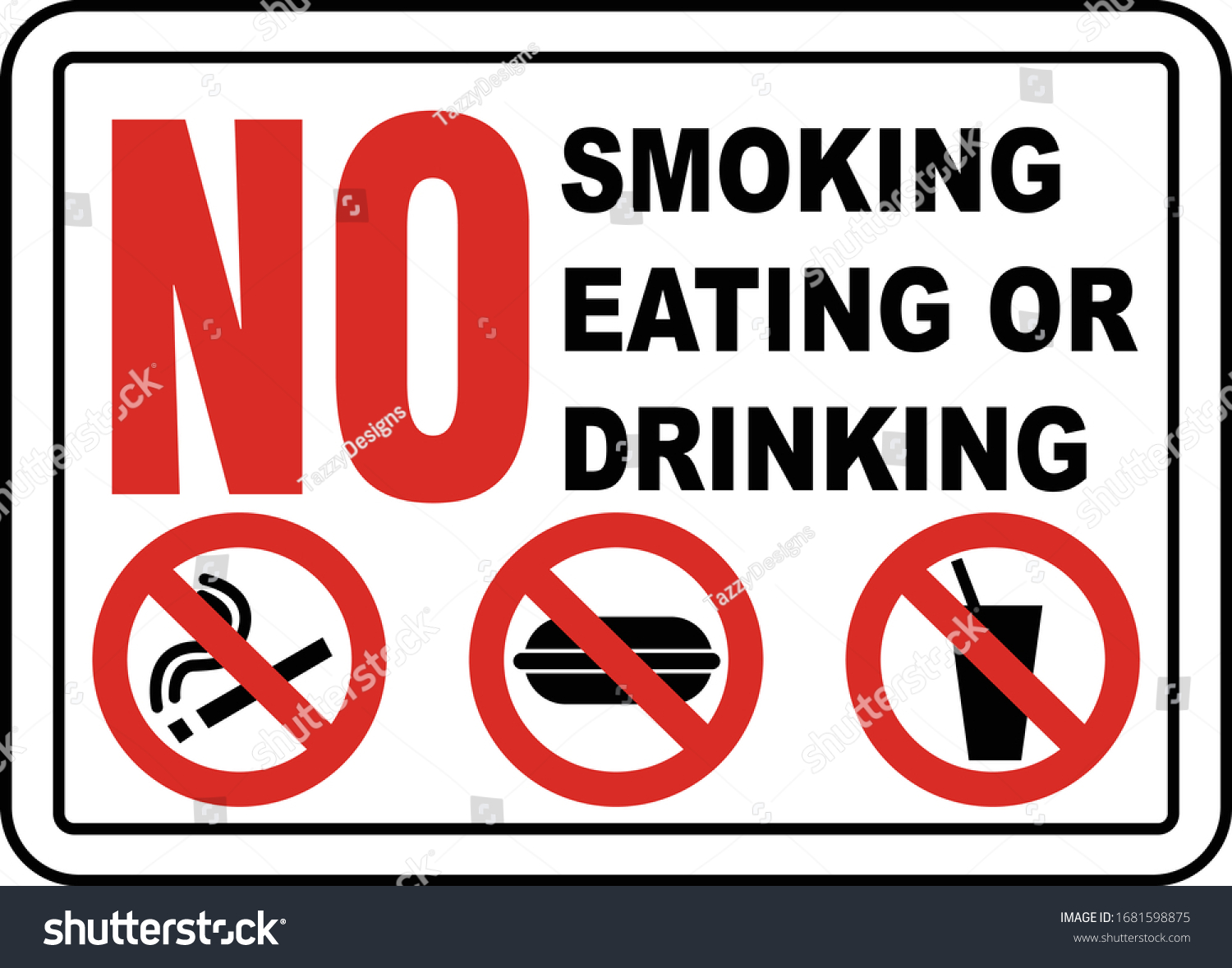 No Smoking No Eating No Drinking Stock Vector (Royalty Free) 1681598875 ...