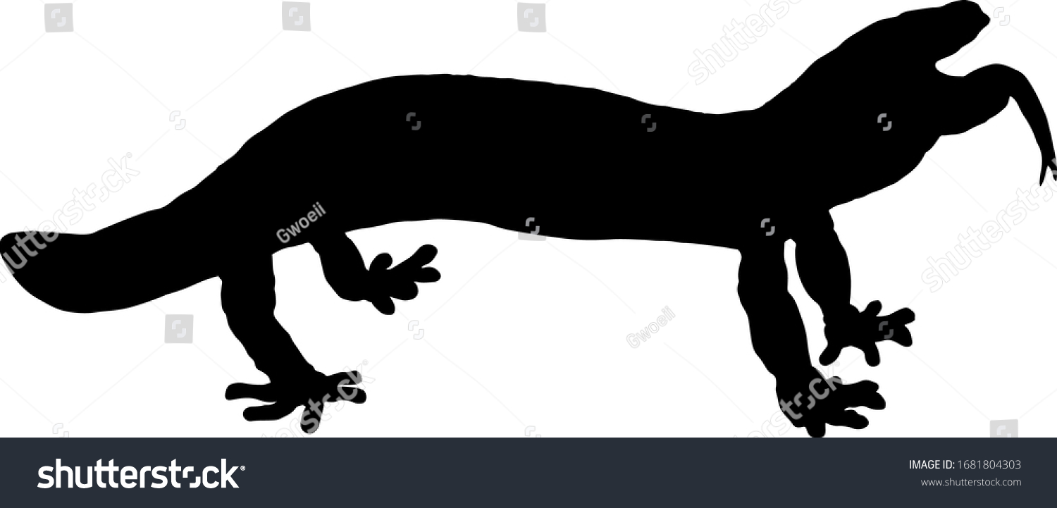 Silhouette Angry Aroused Gila Monster Lizard Stock Vector (Royalty Free ...