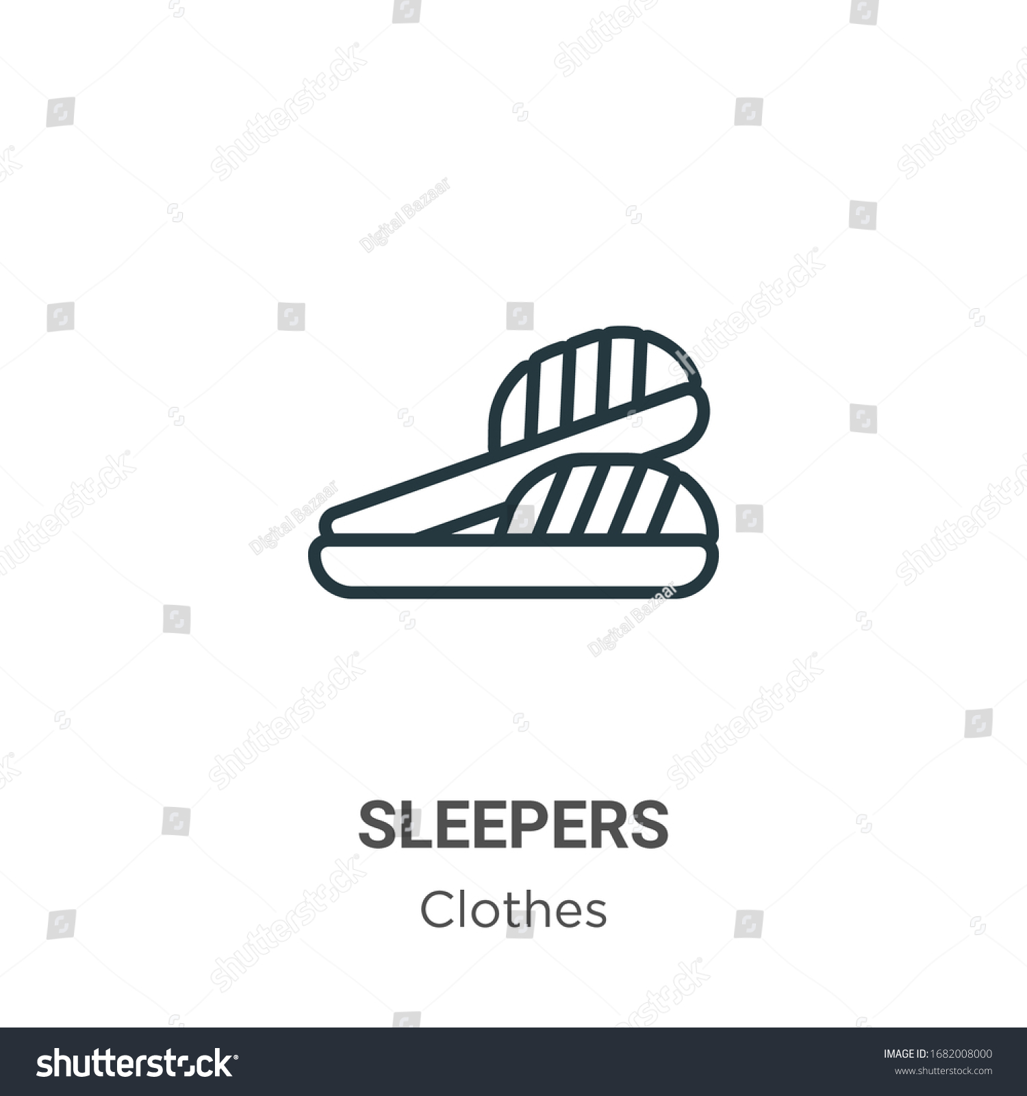 Sleepers Outline Vector Icon Thin Line Stock Vector (Royalty Free ...