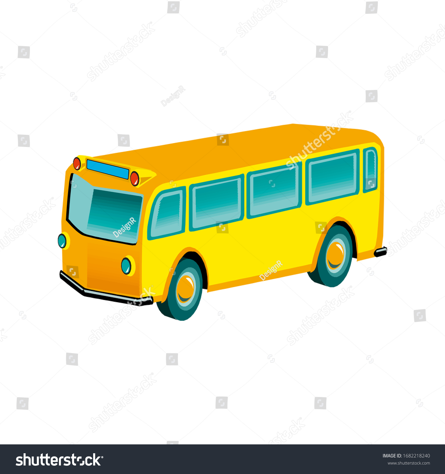 Illustration School Kids Riding Yellow Schoolbus Stock Vector (Royalty ...