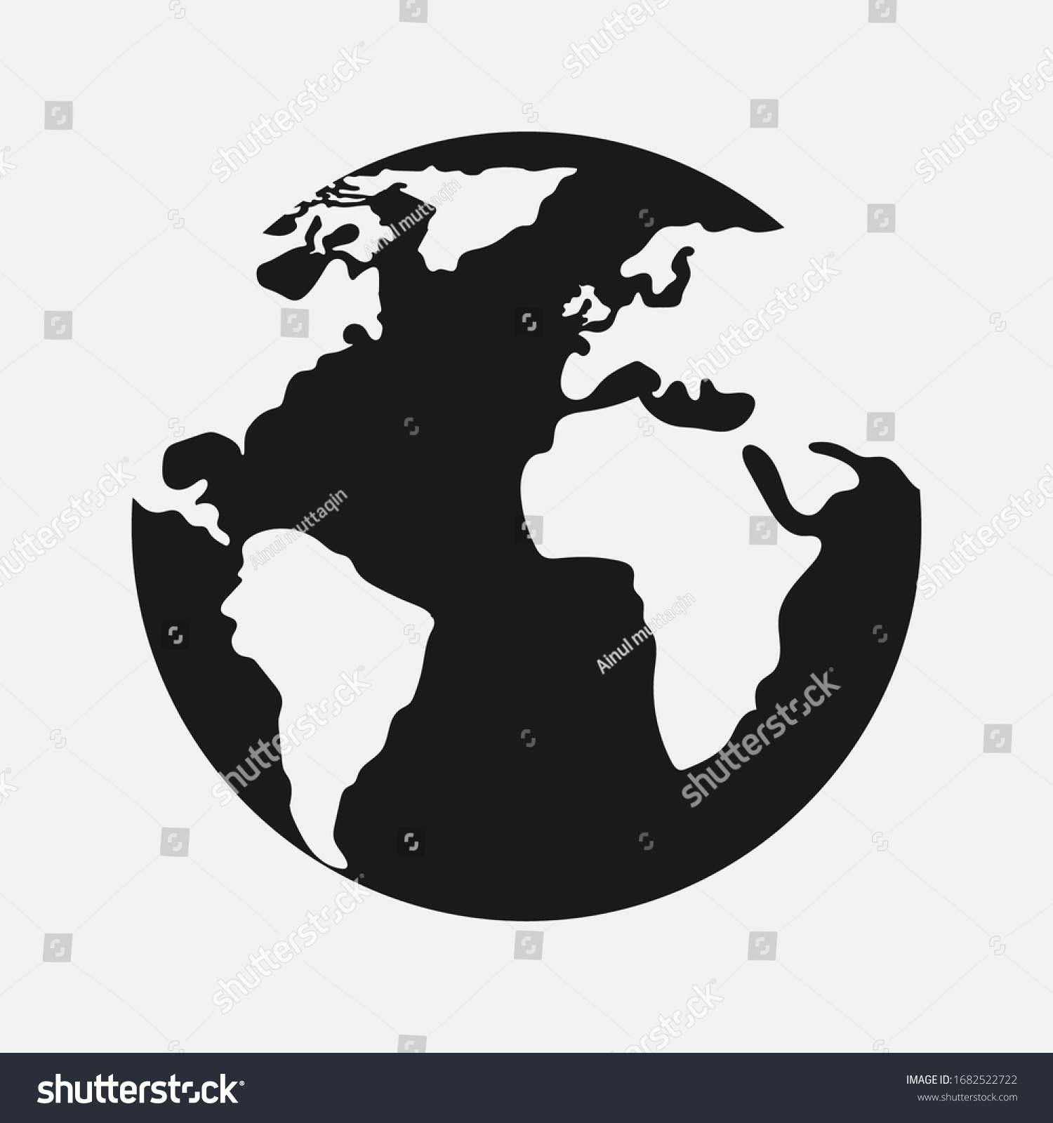 Planet Earth Icon Flat Planet Earth Stock Vector (Royalty Free ...