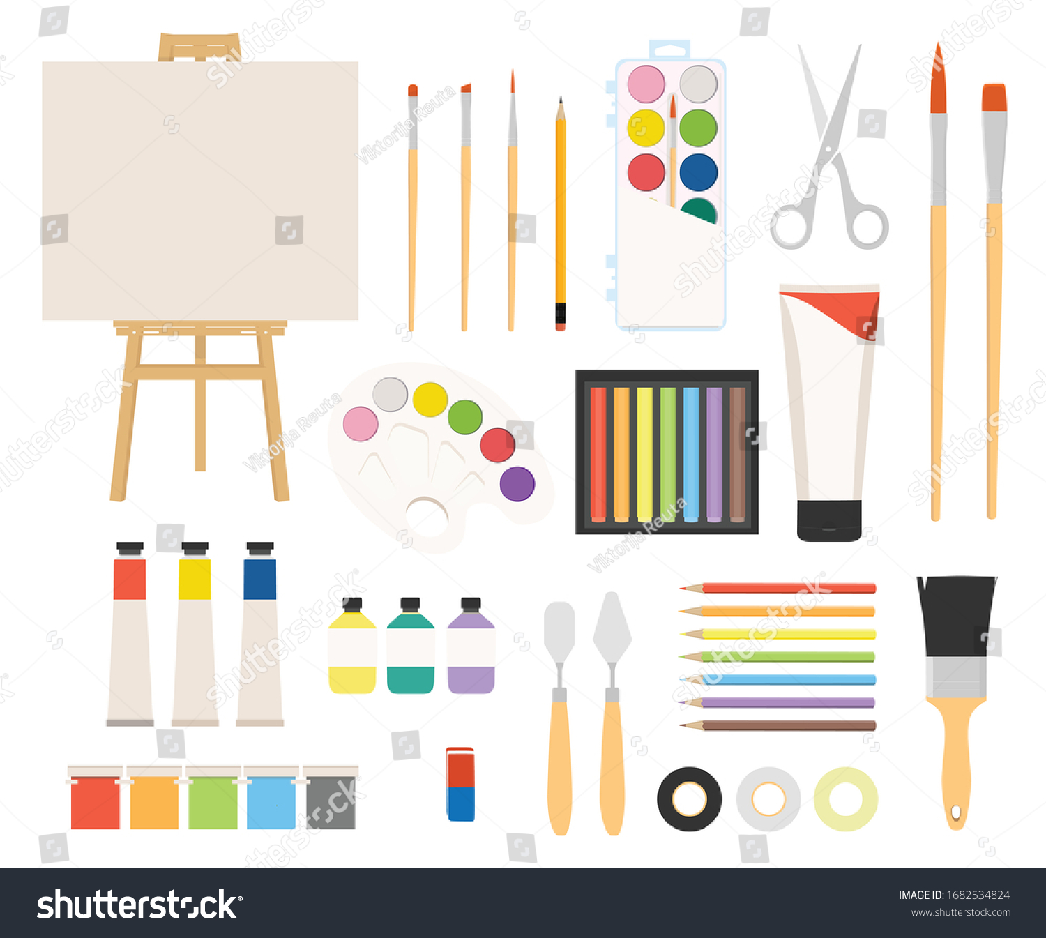 Painter Art Tools Paint Arts Tool Stock Vector (Royalty Free ...