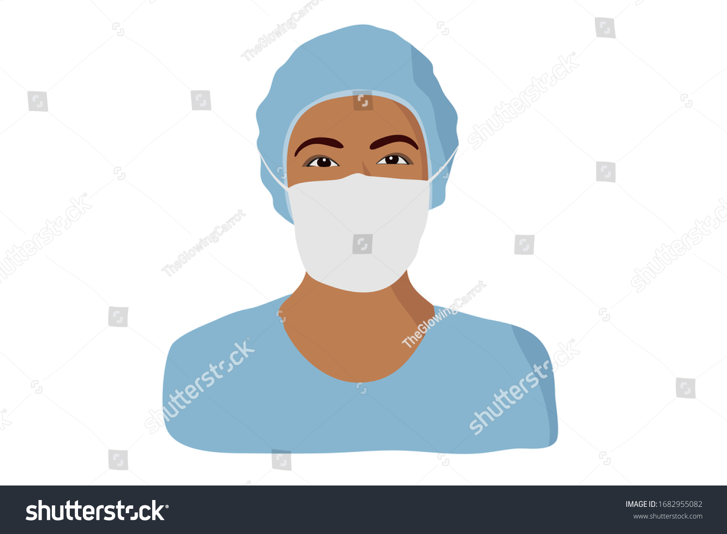 Africanamerican Nurse Female Hospital Worker Uniform Stock Vector ...