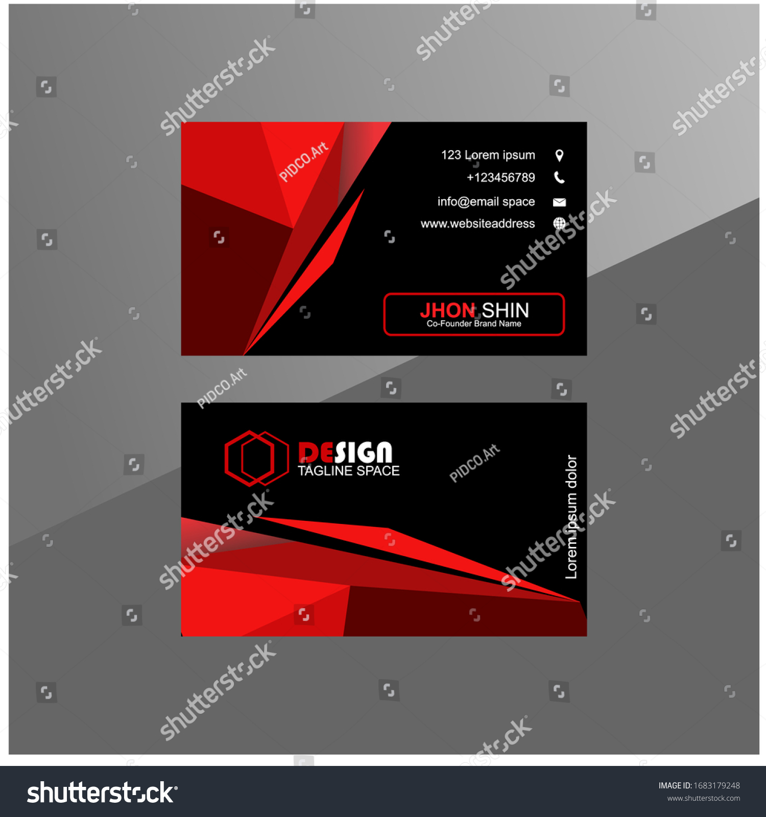 Red Black Modern Business Card Templatevector Stock Vector (Royalty ...