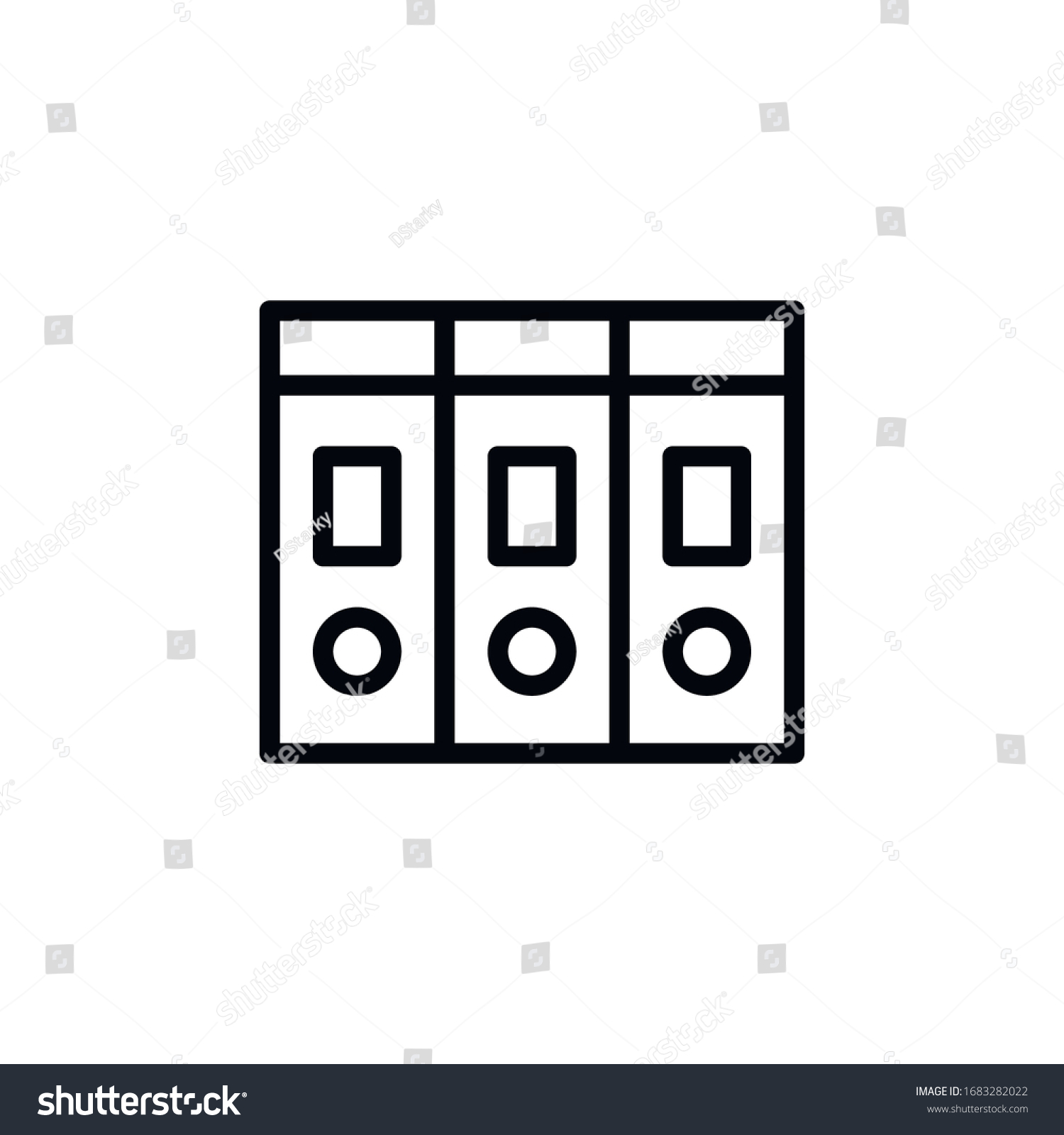 Simple Archive Line Icon Stroke Pictogram Stock Vector (Royalty Free