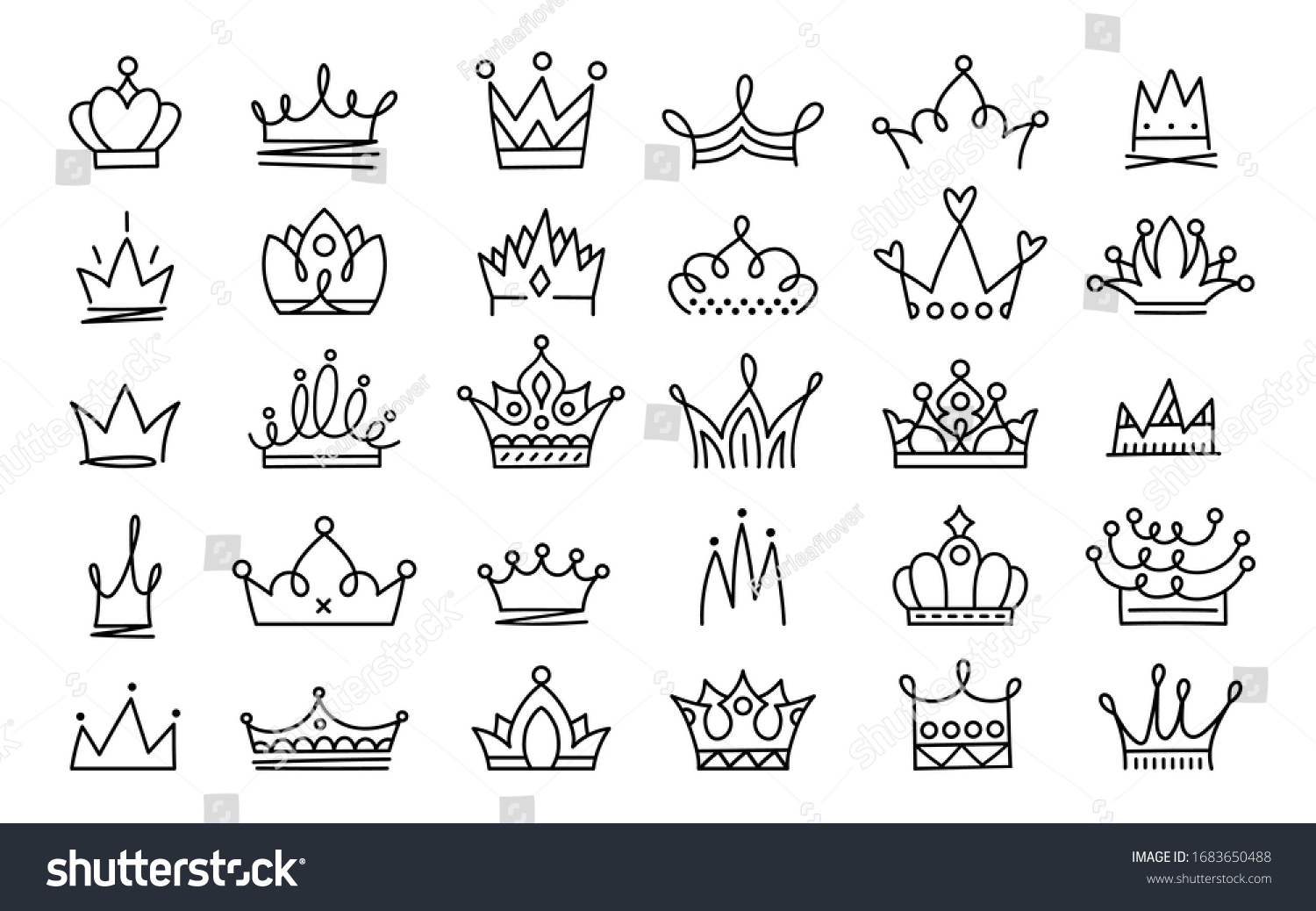 Crown Logo Graffiti Icon Black Elements Stock Vector (Royalty Free ...