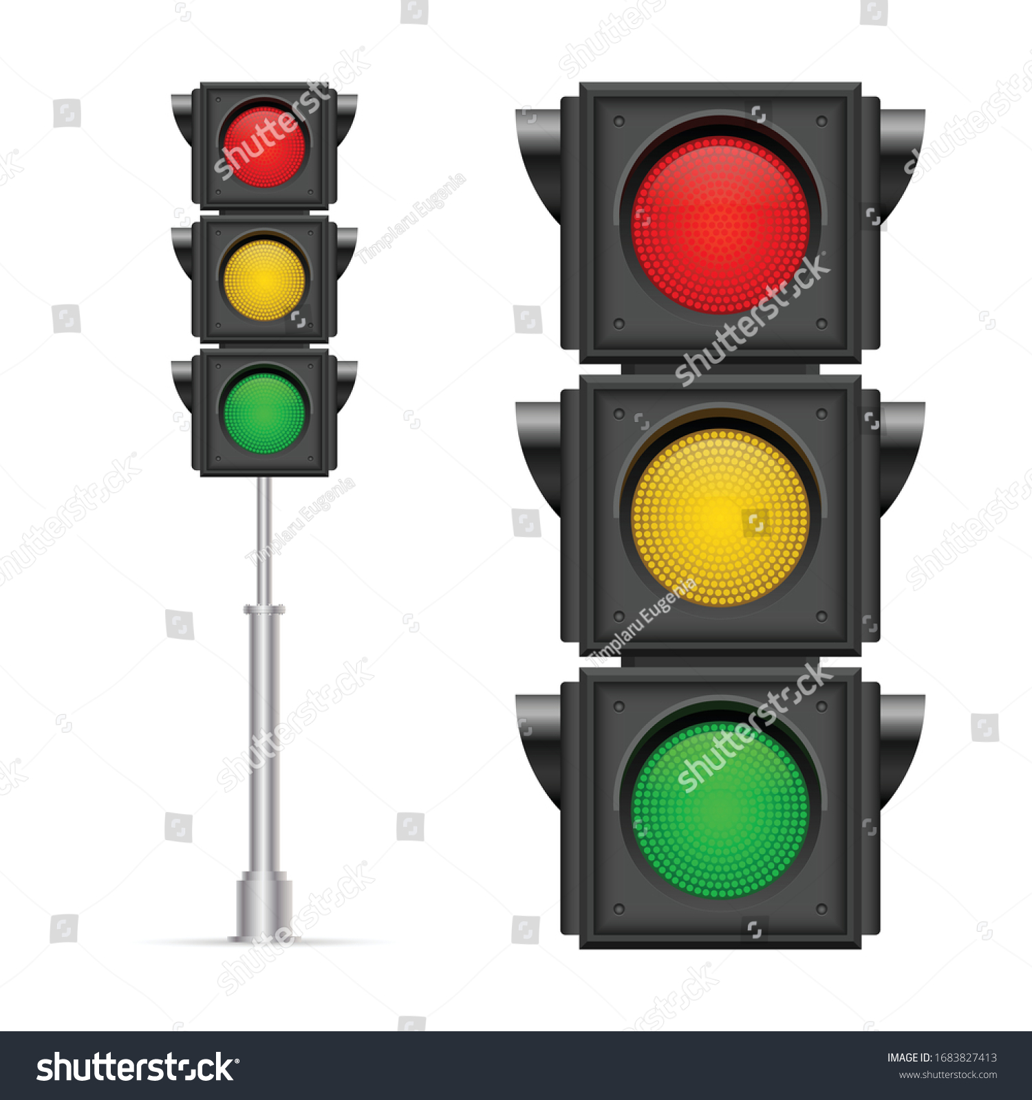 Traffic Lights Vector Illustration Isolated On Stock Vector (Royalty ...