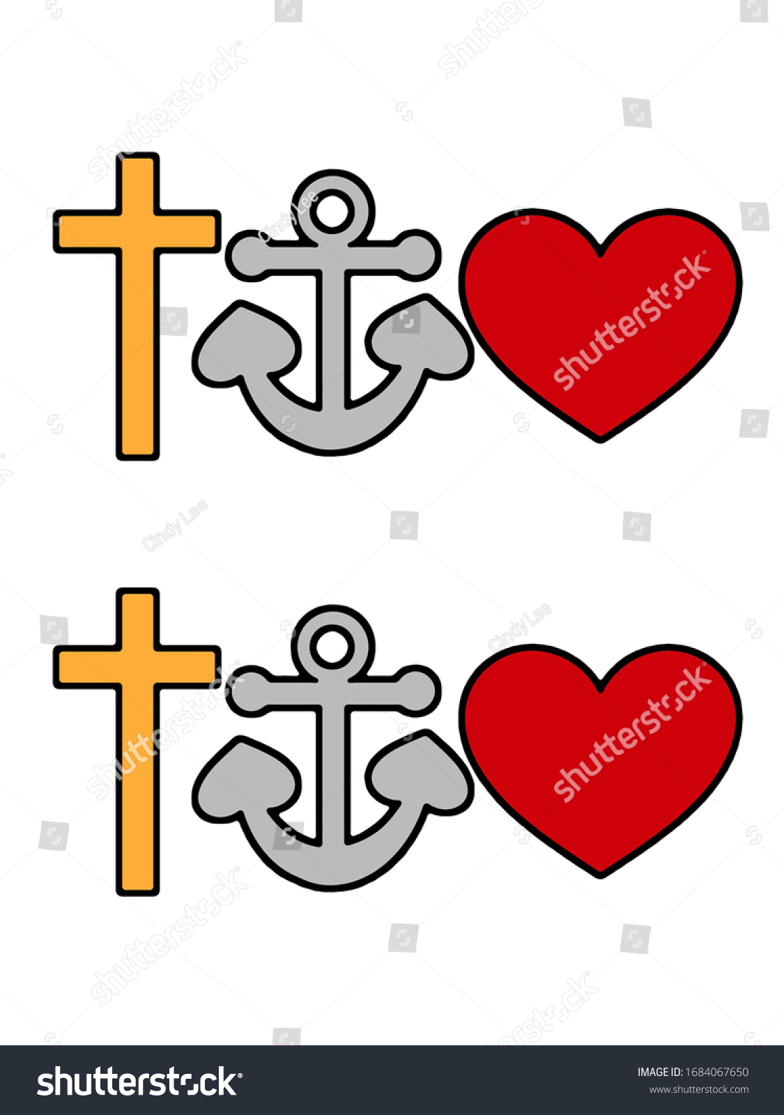 faith hope love anchor cross heart