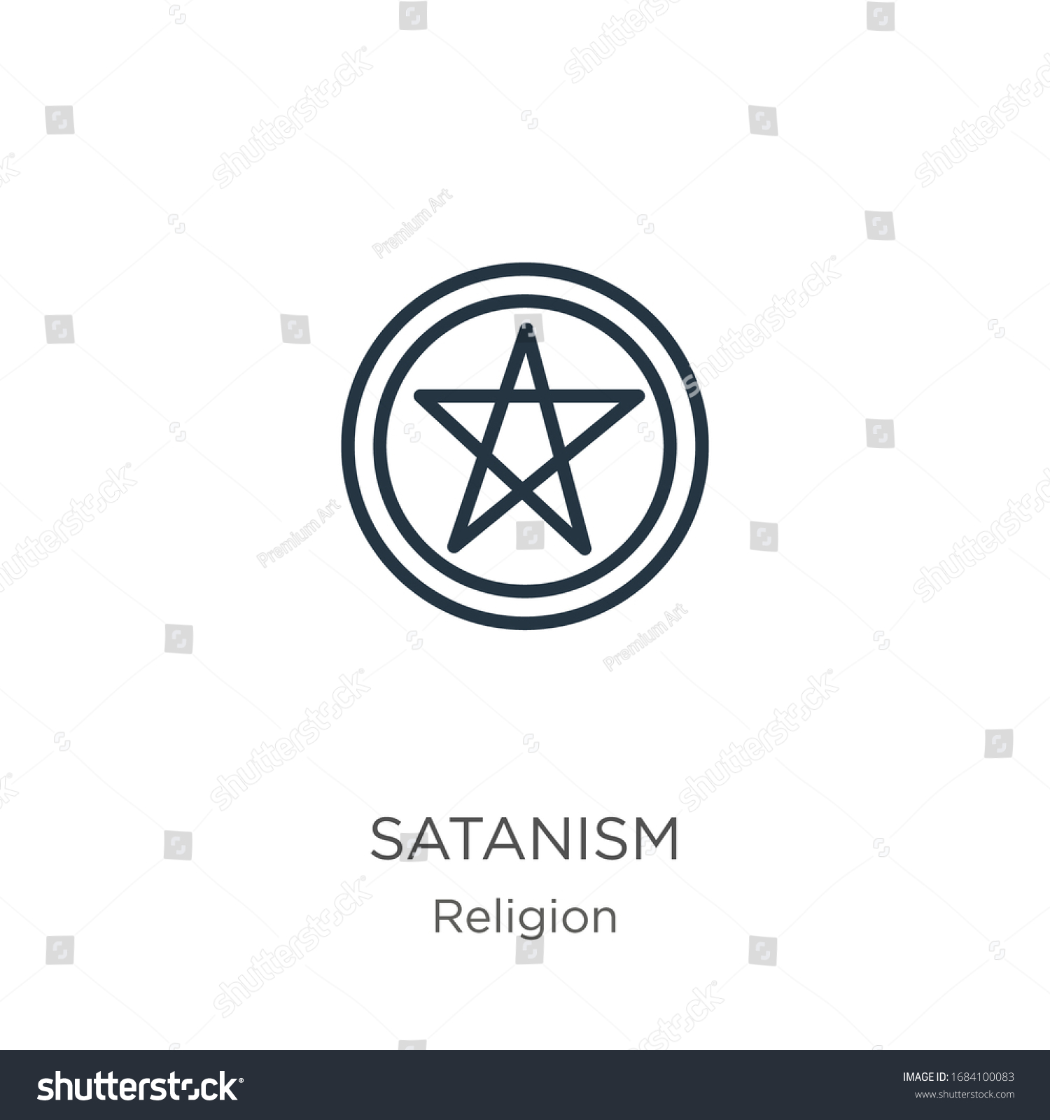 Satanism Icon Thin Linear Satanism Outline Stock Vector (Royalty Free ...