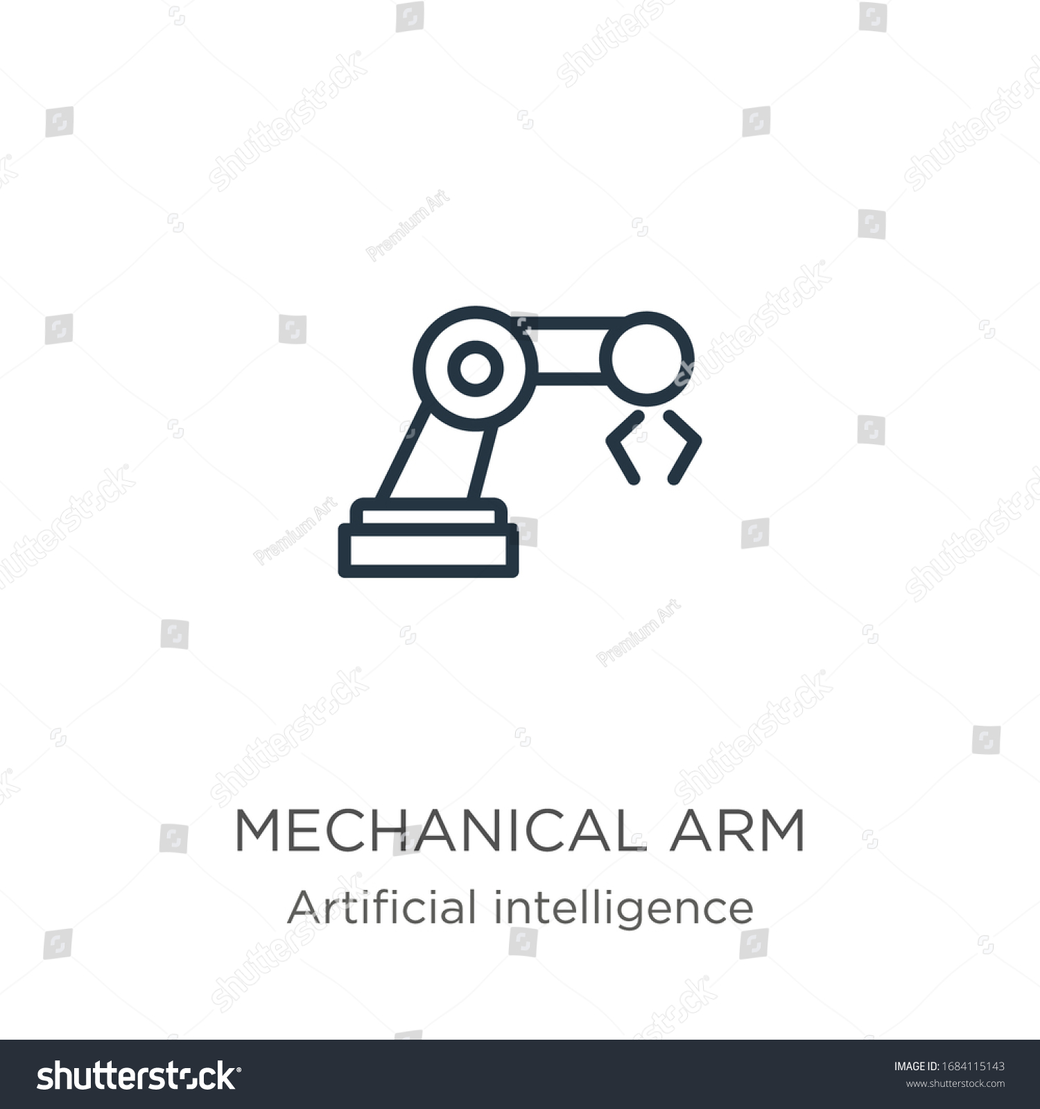 Mechanical Arm Icon Thin Linear Mechanical Stock Vector (Royalty Free ...