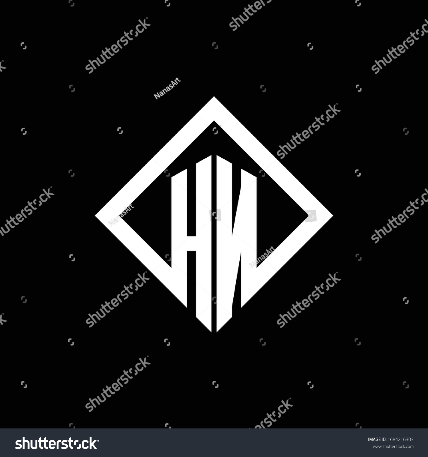 Hn Logo Monogram Square Rotate Style Stock Vector (Royalty Free ...