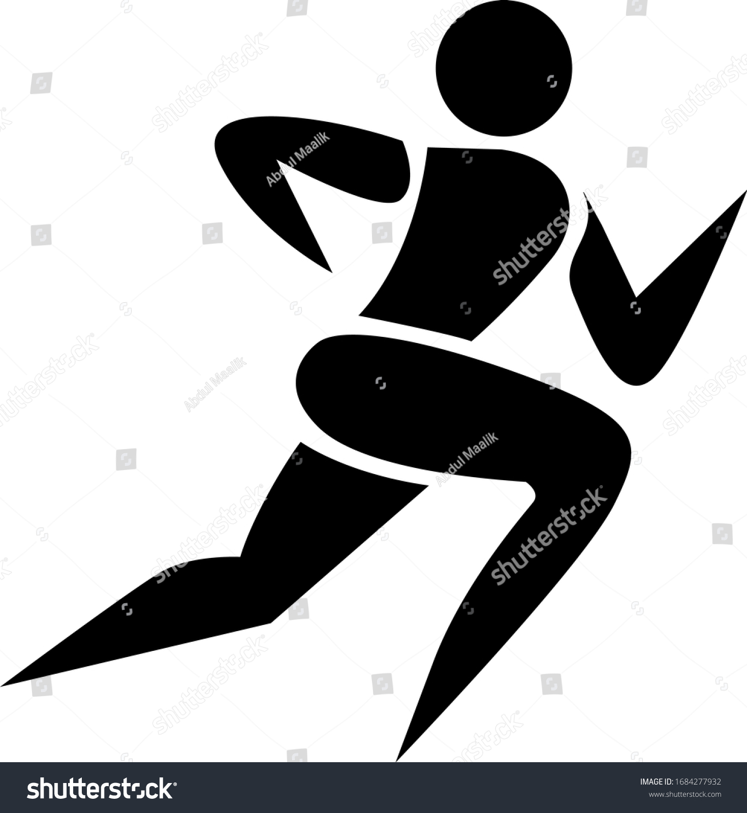 Man Running Icon Athletic Escape Illustration Stock Vector (Royalty ...