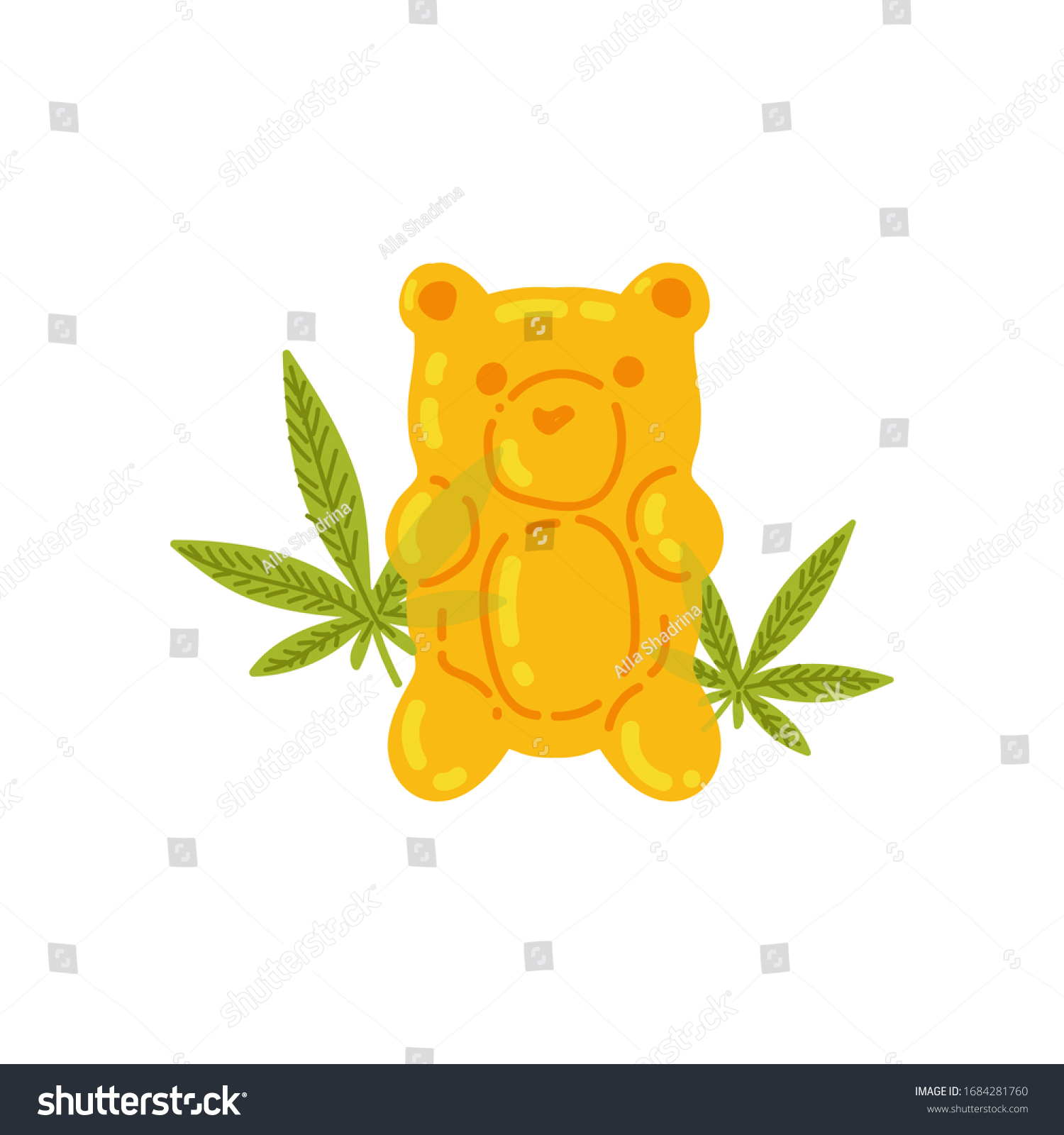 Vector Cartoon Illustration Medical Cannabis Edible Stock Vector ...