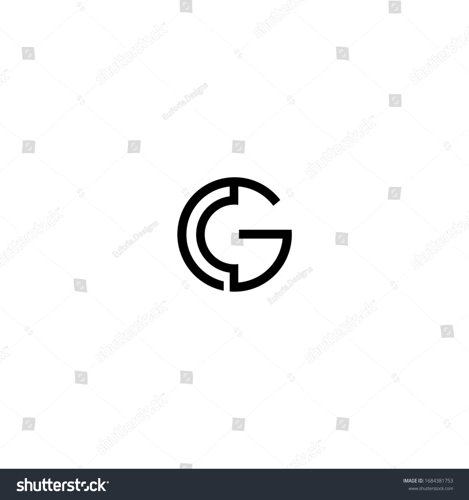 Gc Cg Letter Logo Design Vector Stock Vector (Royalty Free) 1684381753 ...