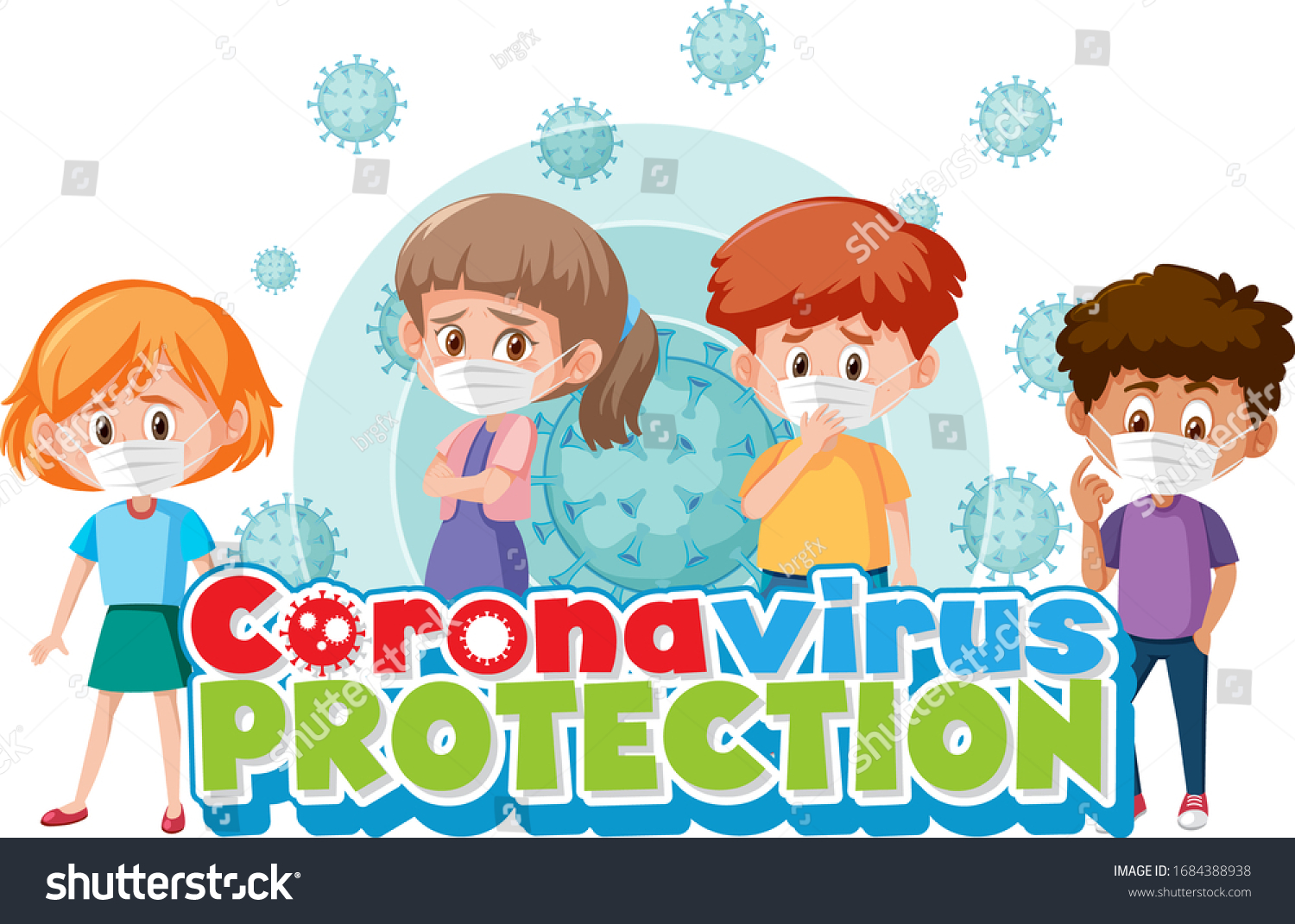 Coronavirus Poster Design Children Word Coronavirus Stock Vector ...