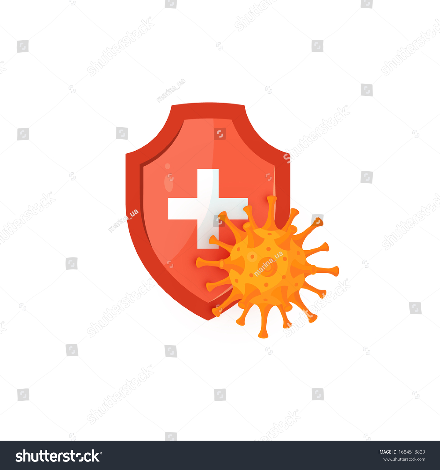 Immune System Concept Medical Shield Spherical Stock Vector (Royalty ...