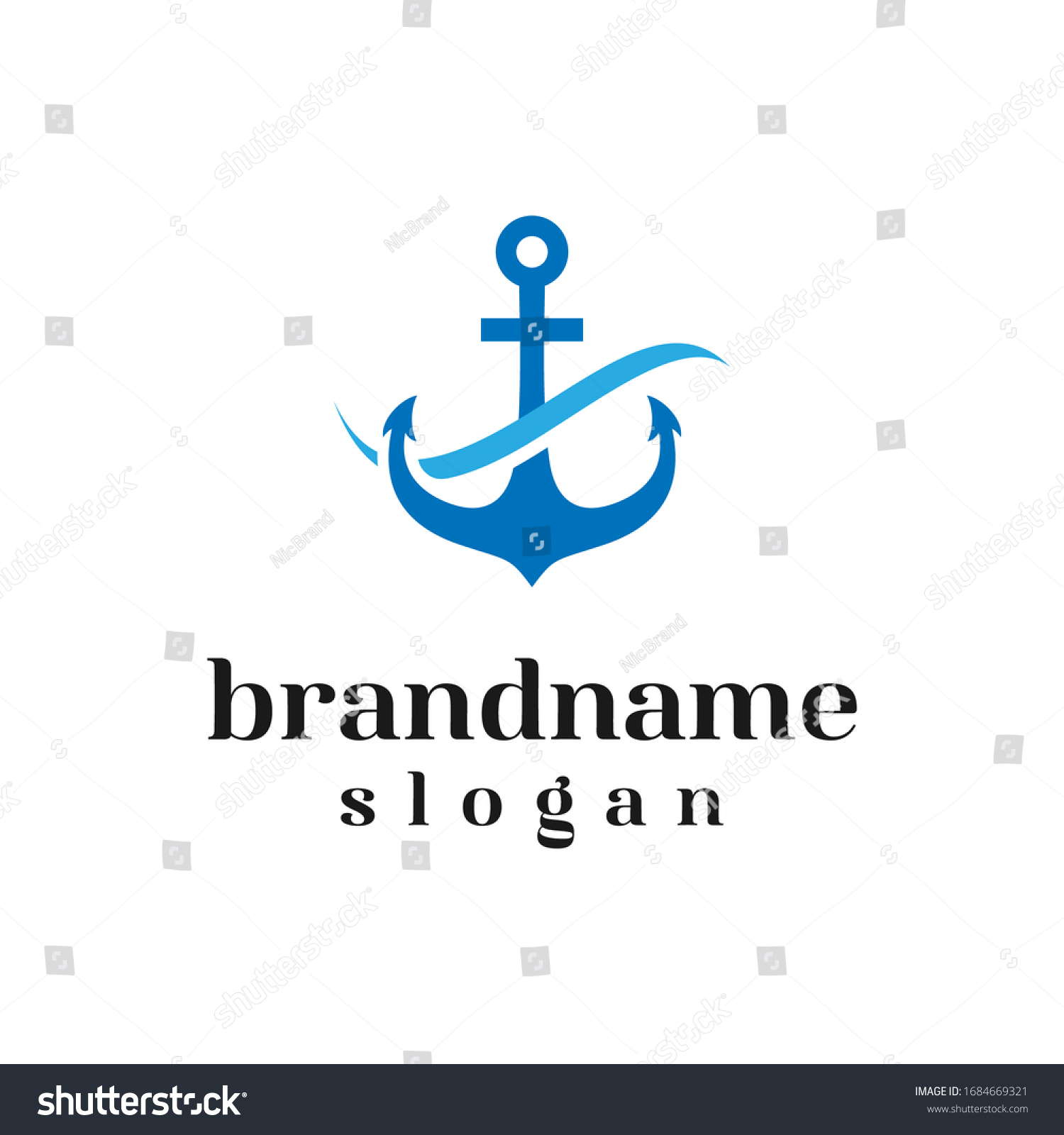 Anchor Wave Logo Design Vector Stock Vector (Royalty Free) 1684669321 ...