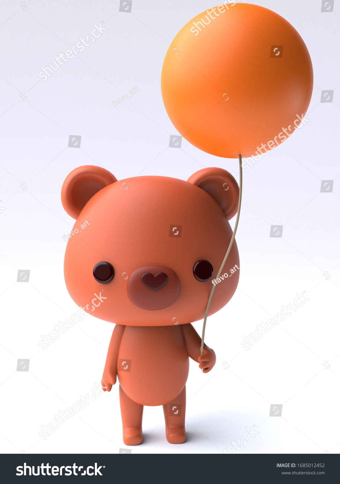 Cute Little Brown Bear Illustration Posters Stock Illustration