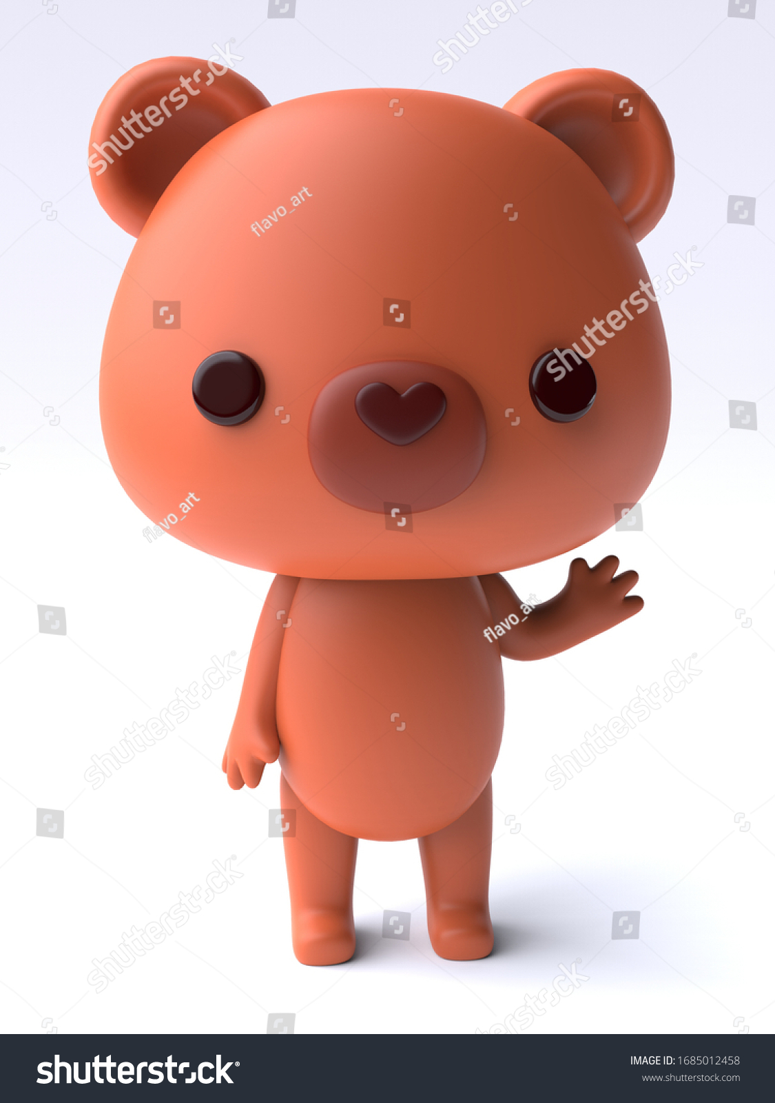 Cute Little Brown Bear Illustration Posters Stock Illustration