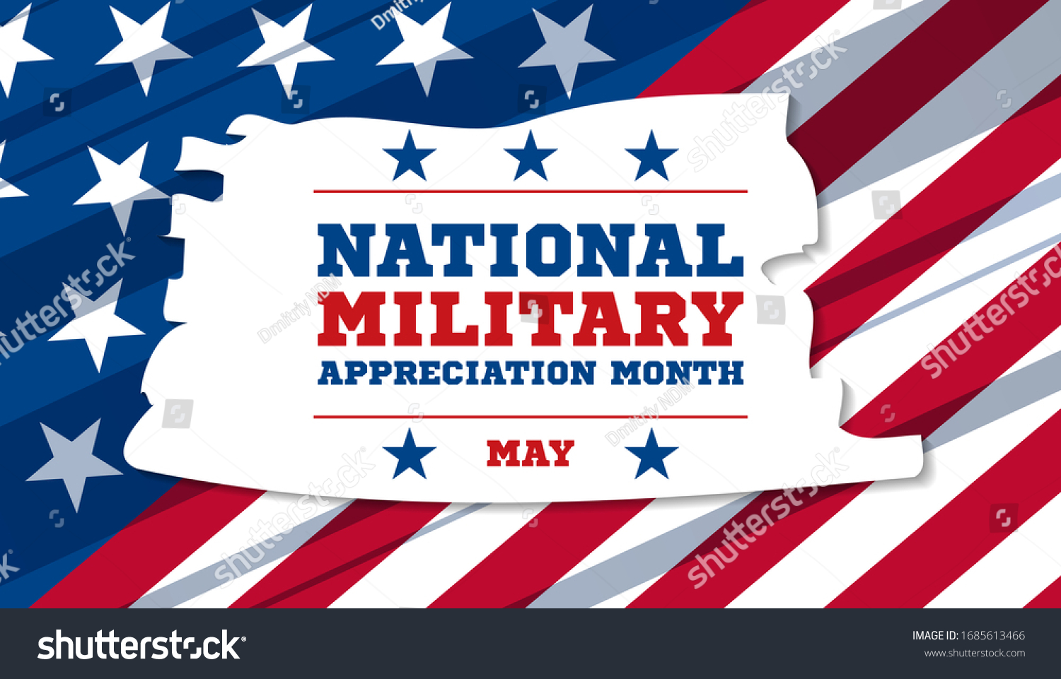 National Military Appreciation Month May Celebrated Stock Vector ...