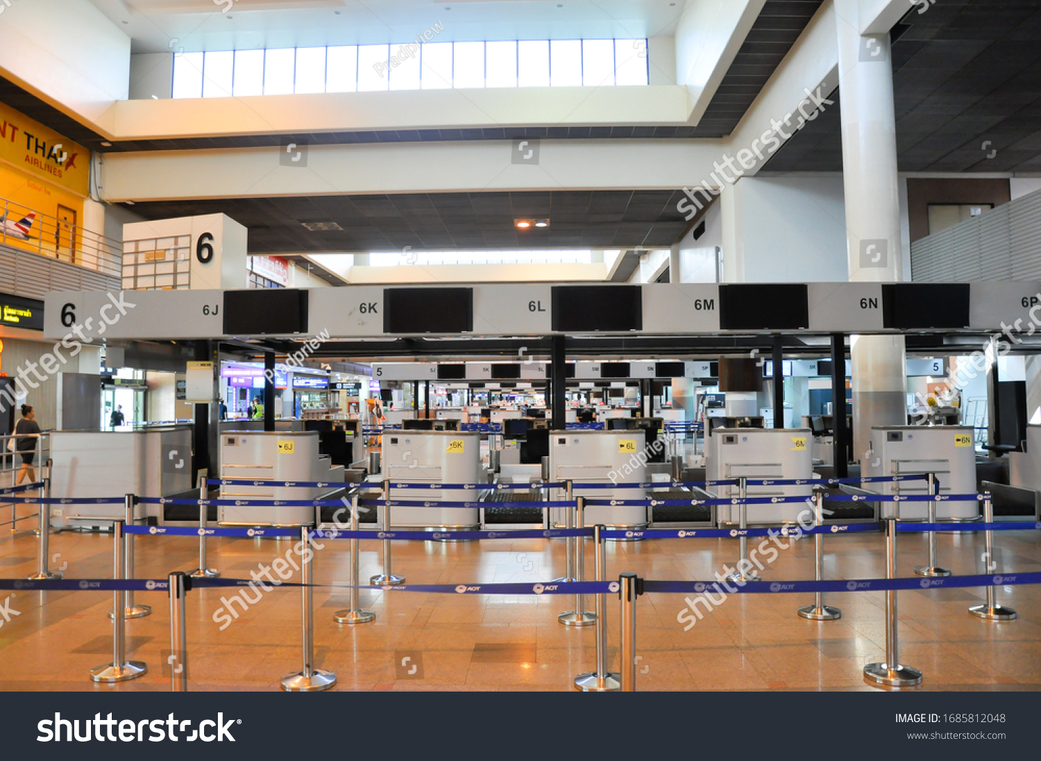 Empty Airport Terminal Airlines Stopping Operations Stock Photo ...