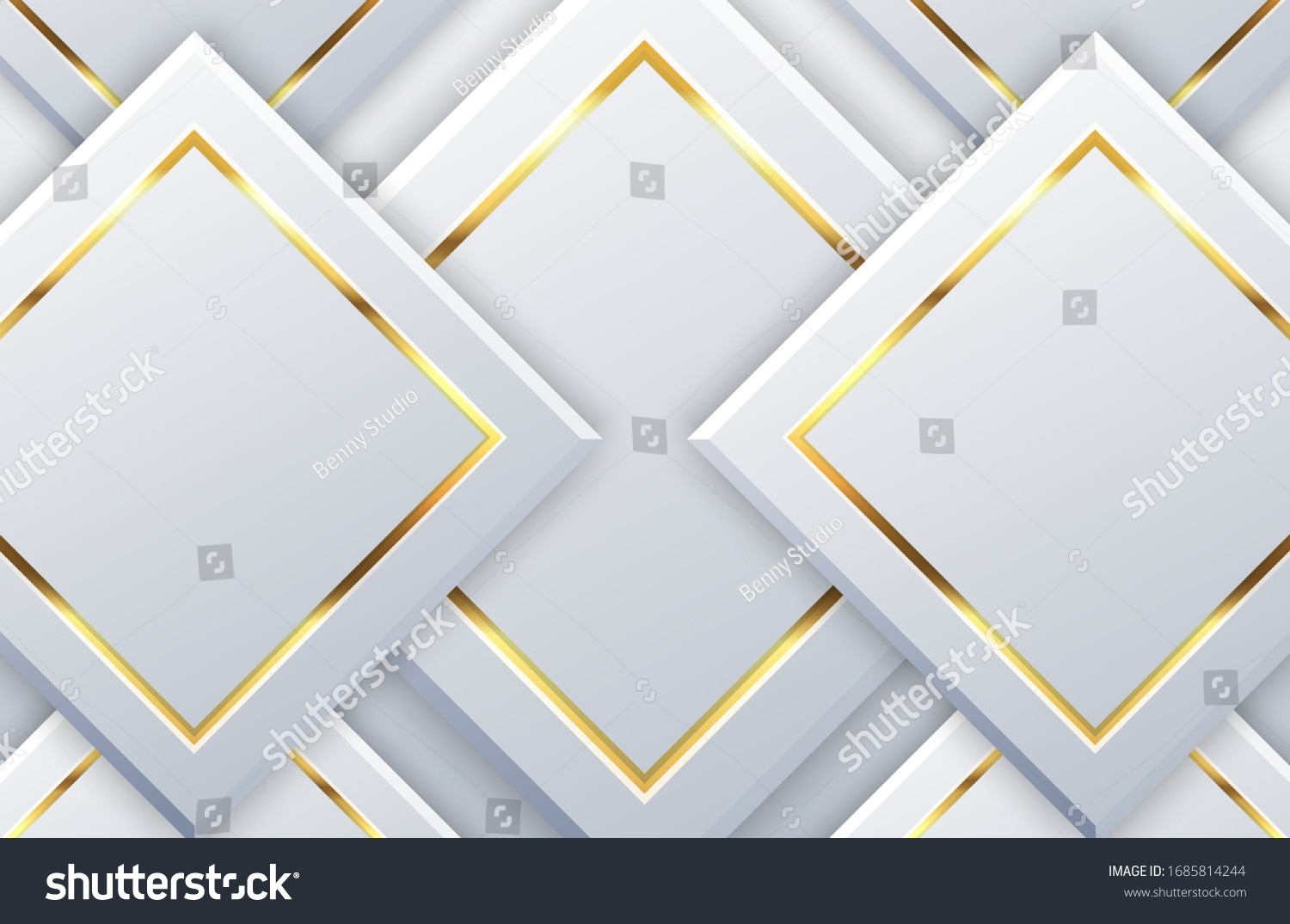 Modern White Background Shiny Gold Geometric Stock Vector (Royalty Free ...