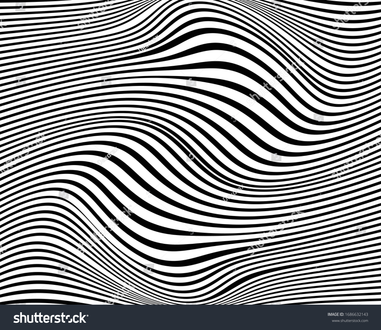 Line Art Optical Art Psychedelic Background Stock Vector Royalty Free 1686632143 Shutterstock 