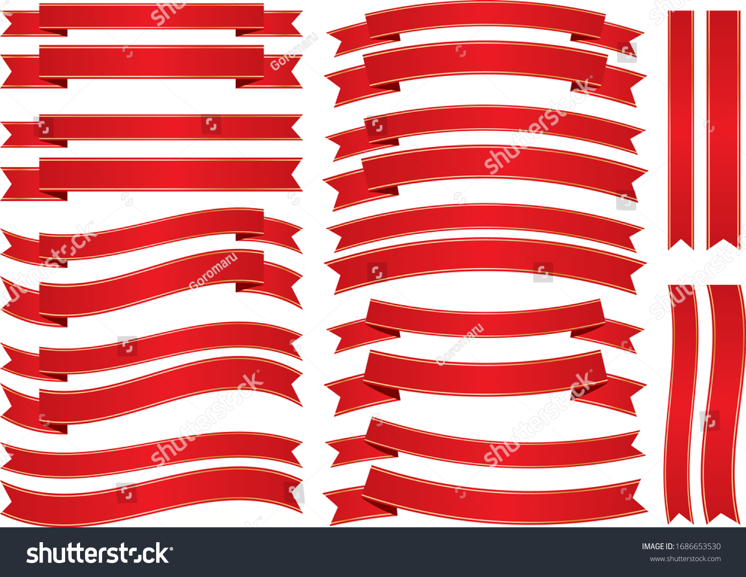 Collection Illustration Materials Ribbon Stock Vector (royalty Free 