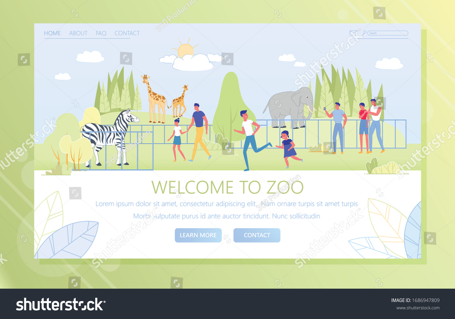 Welcome Zoo Visitors Animals Vector People Stock Vector (Royalty Free ...