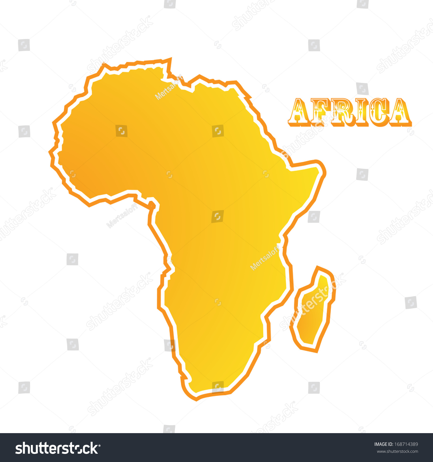 Map Africa Stock Vector Royalty Free 168714389 Shutterstock 3676