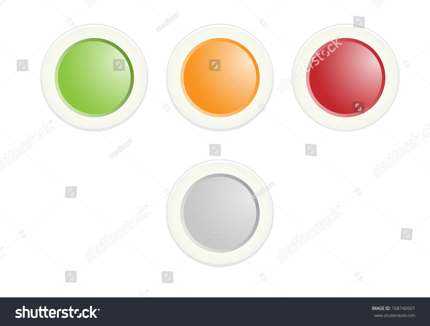 Set Green Orange Red Radio Buttons Stock Vector (Royalty Free ...